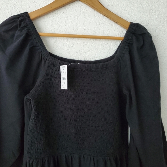 J crew factory tiered smoked midi dress size S black - Picture 8 of 15